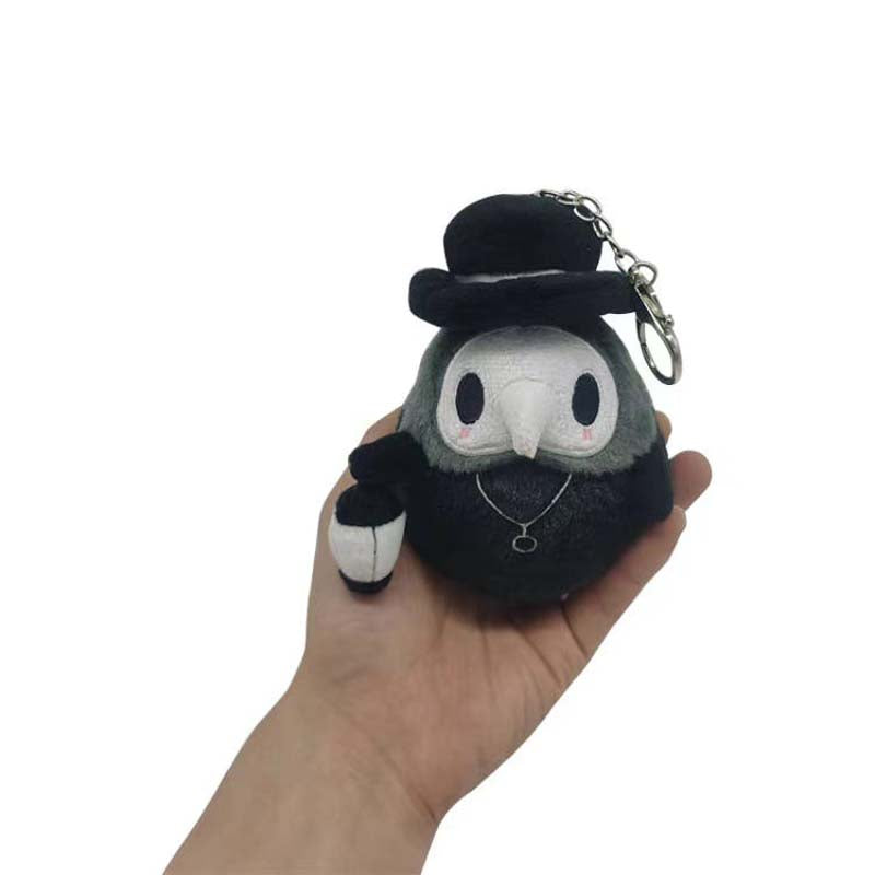 Plague Doctor Keychain Bird Plush Pendant Glow in the Dark (4)
