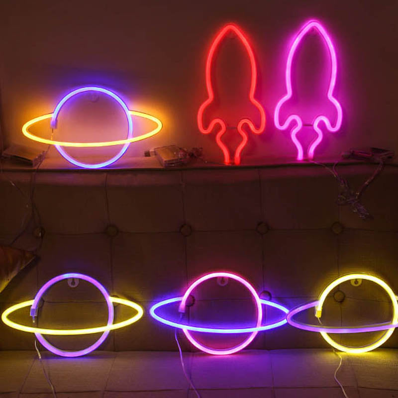 Rocket Neon LED Lights - Cosmic Charm!
