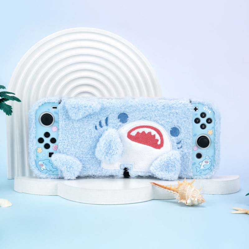 Plush Shark Switch OLED Case Cover