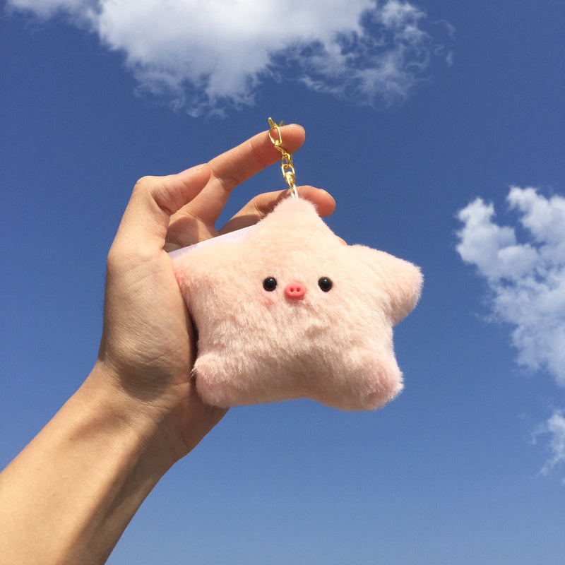 Plush Star Keychain Cute Piggy Plushie Toy Pendant Pig Ornaments (2)