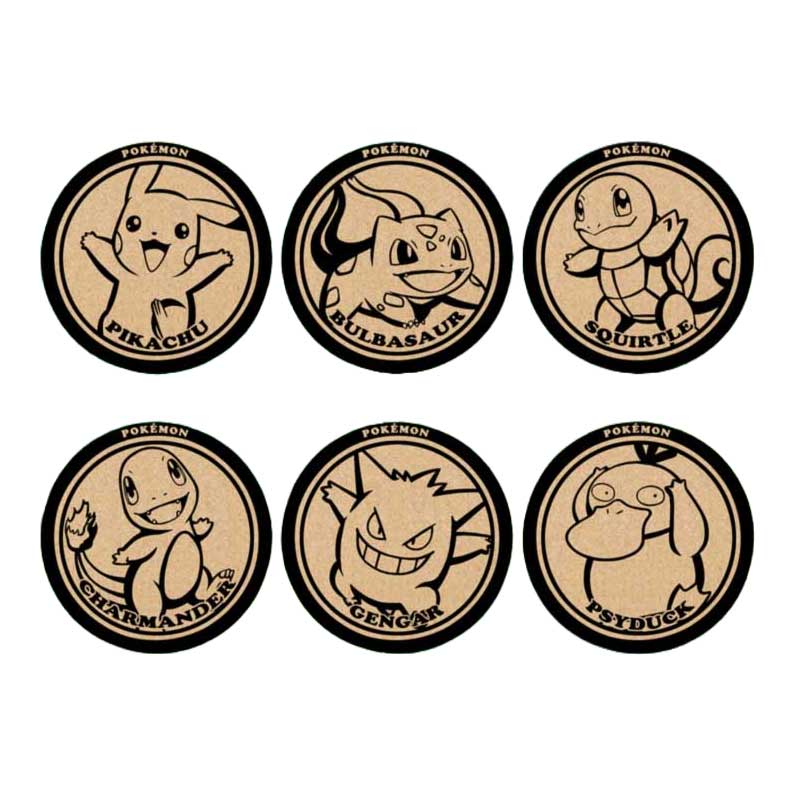 Pokemon Coaster Set 6 PCS Cute Pokemon Cork Coasters (4)