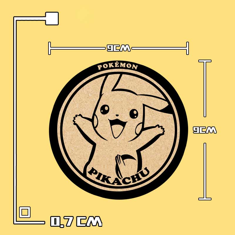Pokemon Cork Coaster Set with Characters