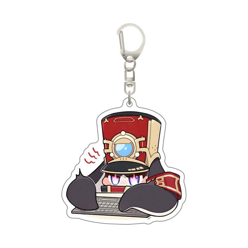 Pom-Pom Keychains Honkai Star Rail Acrylic Charm Cute PomPom Merch (10)