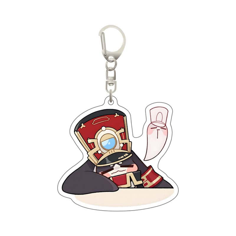 Pom-Pom Keychains Honkai Star Rail Acrylic Charm Cute PomPom Merch (14)