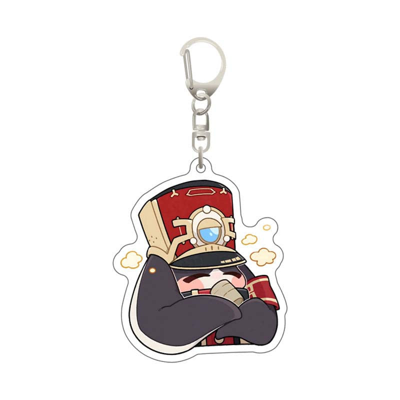 Pom-Pom Keychains Honkai Star Rail Acrylic Charm Cute PomPom Merch (15)