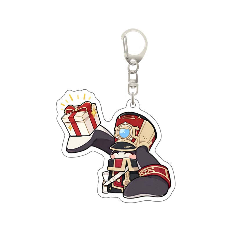 Pom-Pom Keychains Honkai Star Rail Acrylic Charm Cute PomPom Merch (4)