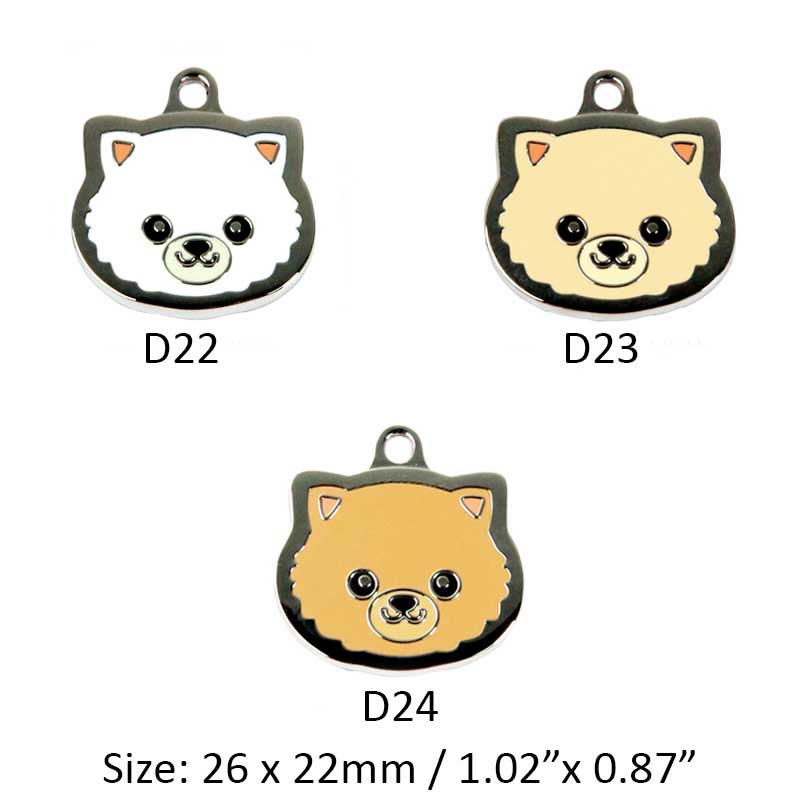 Customizable Pomeranian Dog ID Tags