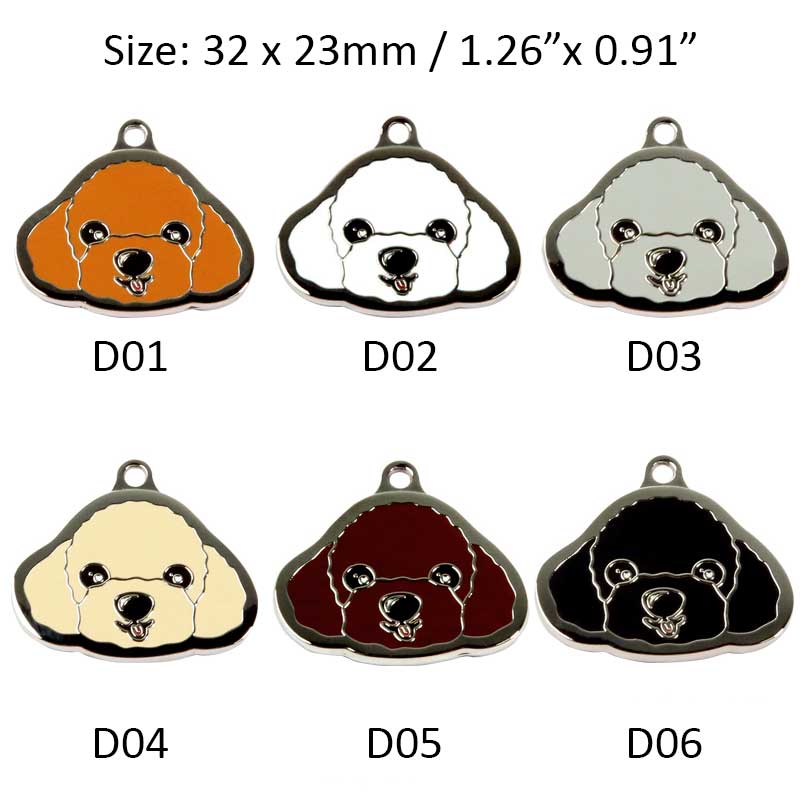 Customizable Poodle Dog Tags with Engraving