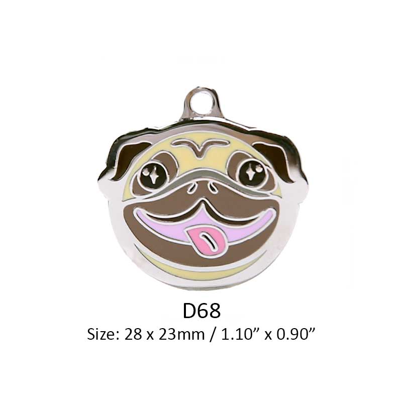 Pug Dog ID Tag with Free Engraving