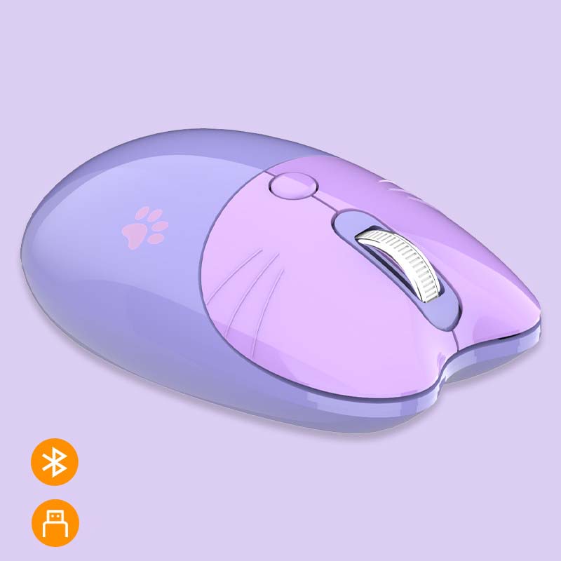 Purple Cute Bluetooth Wireless Mouse for Laptop Silent 2.4G Wireless Mice Noiseless Bluetooth 5.0 Mice (7)