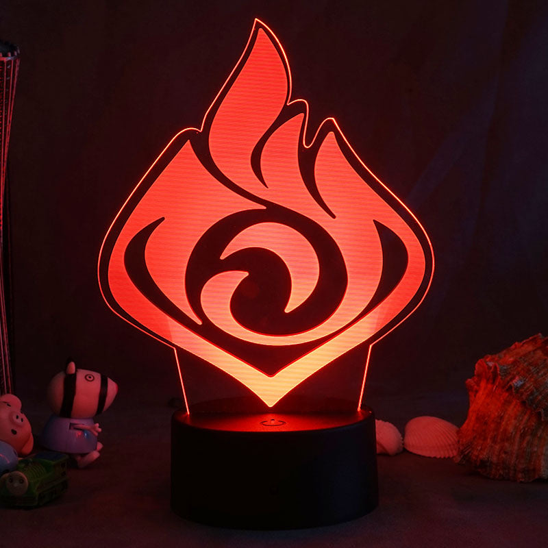 Pyro Gesnhin Impact LED Light Genshin Night Lamp Gaming Room Decor (1)