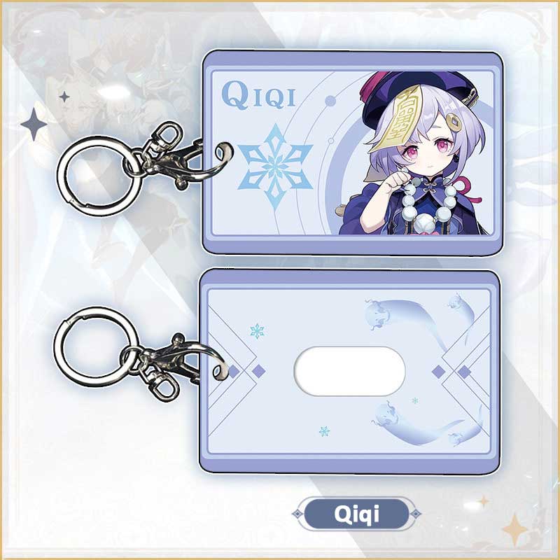 Qiqi Genshin Impact Card Holder Genshin Badge Holder Cute Genshin Keychains (9)