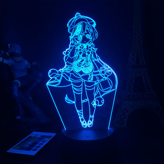 Qiqi Gesnhin Impact Desktop Night Light Genshin Qiqi Zombie LED Lamp 3566