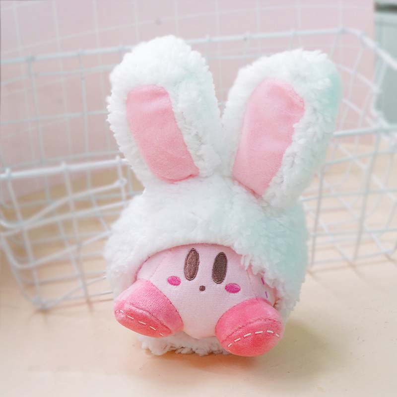 Rabbit Ears Kirby Plush Keychain Bunny Waddle Dee Plushies (3)