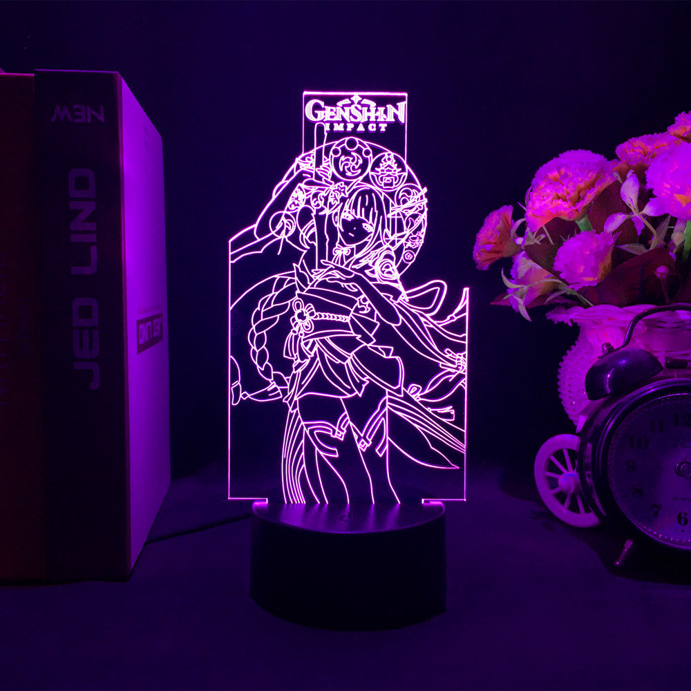 Raiden Shogun Night Light Gesnhin Impact LED Lamp Electro Archon Raiden Main Gifts (1)
