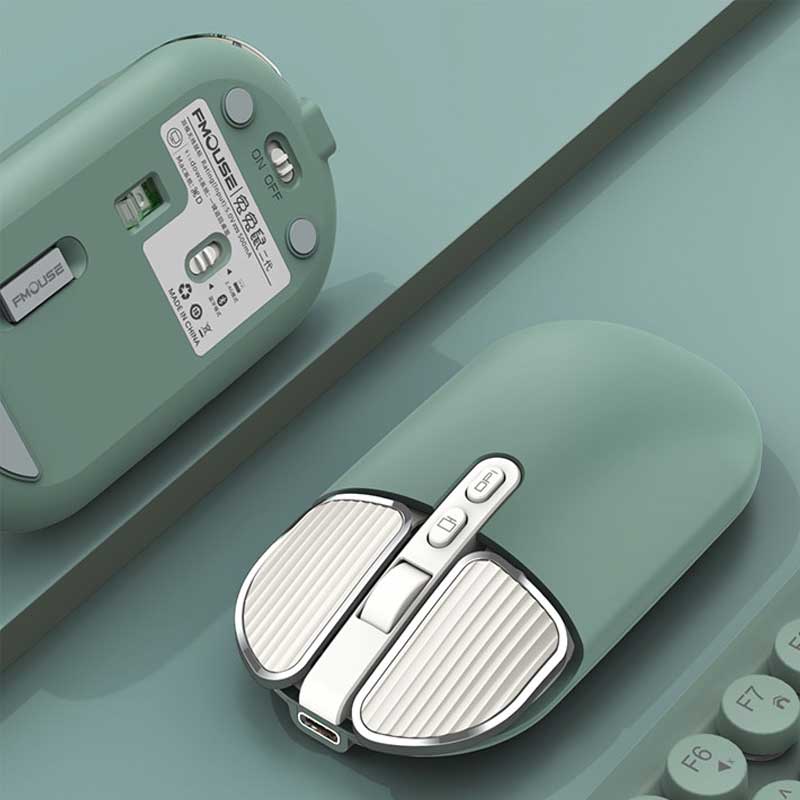 Rechargeable Bluetooth Wireless Mouse Green for Laptop Silent 2.4G Wireless Mice 2400 DPI (8)