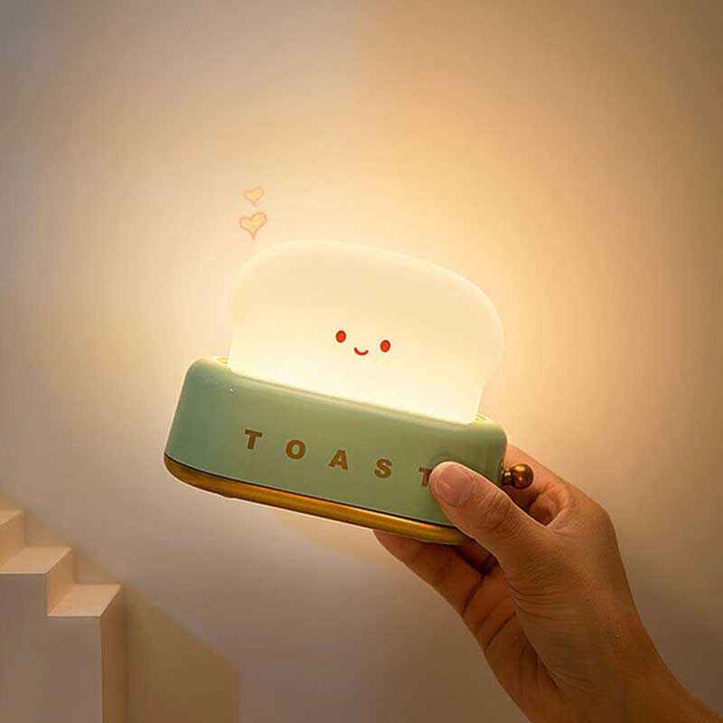Cute Toaster Night Light with Adjustable Brightness