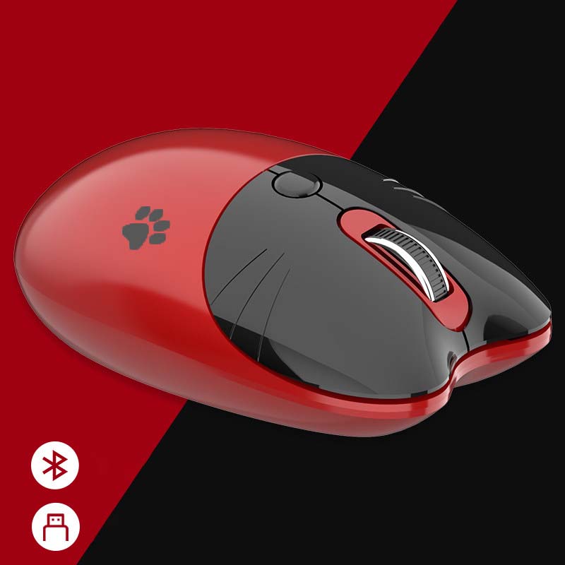Red Cute Bluetooth Wireless Mouse for Laptop Silent 2.4G Wireless Mice Noiseless Bluetooth 5.0 Mice (2)