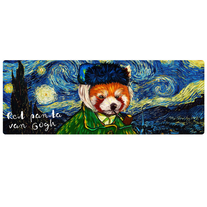 Red Panda x Famous Art Desk Mat Artistic Red Panda Large Mouse Pad (6)