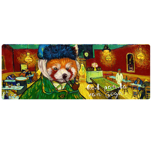 Red Panda x Famous Art Desk Mat Artistic Red Panda Large Mouse Pad (7)