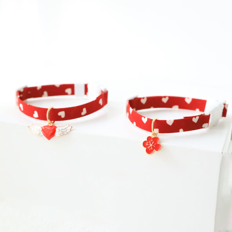 Red Cat Collar with Cute Charm