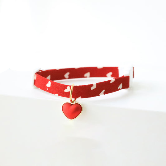 Red Pet Collars Breakaway Cat Collars Quick Release Safety Buckle Dog Collar (9)