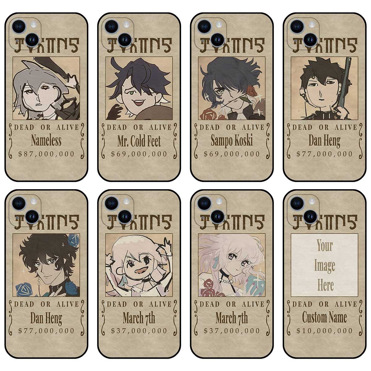 Custom HSR Wanted Poster Phone Cases