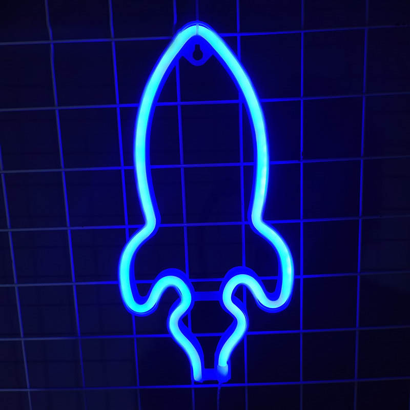 Rocket Neon LED Lights Cute Neon Signs Game Room Decor (6)