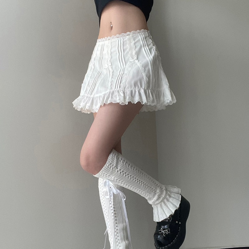 Frilly White Fairycore Mini Skirt