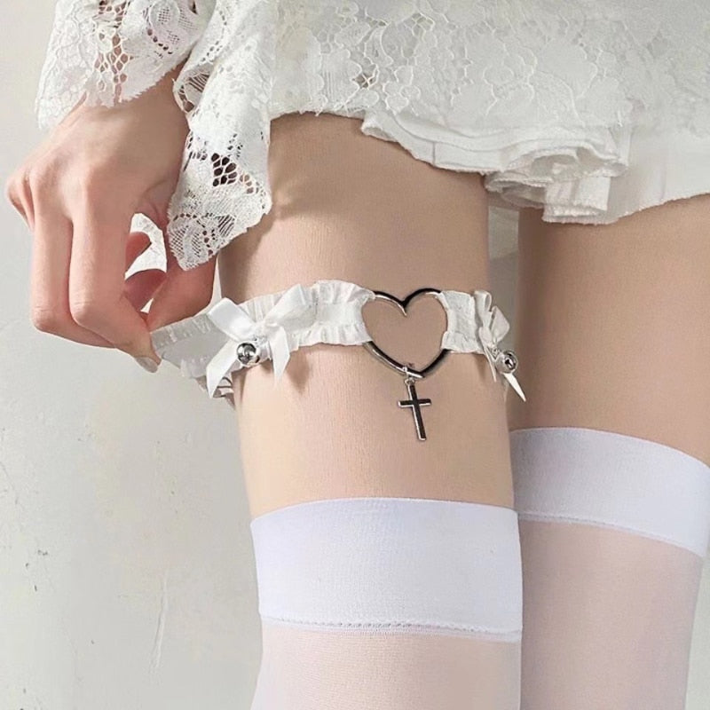 Harajuku-inspired Leg Heart Garter/Choker