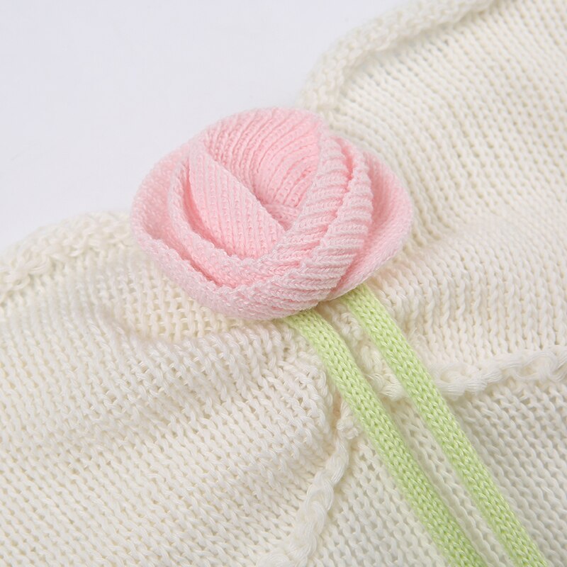 Knitted and Crocheted Flowery Cami Top