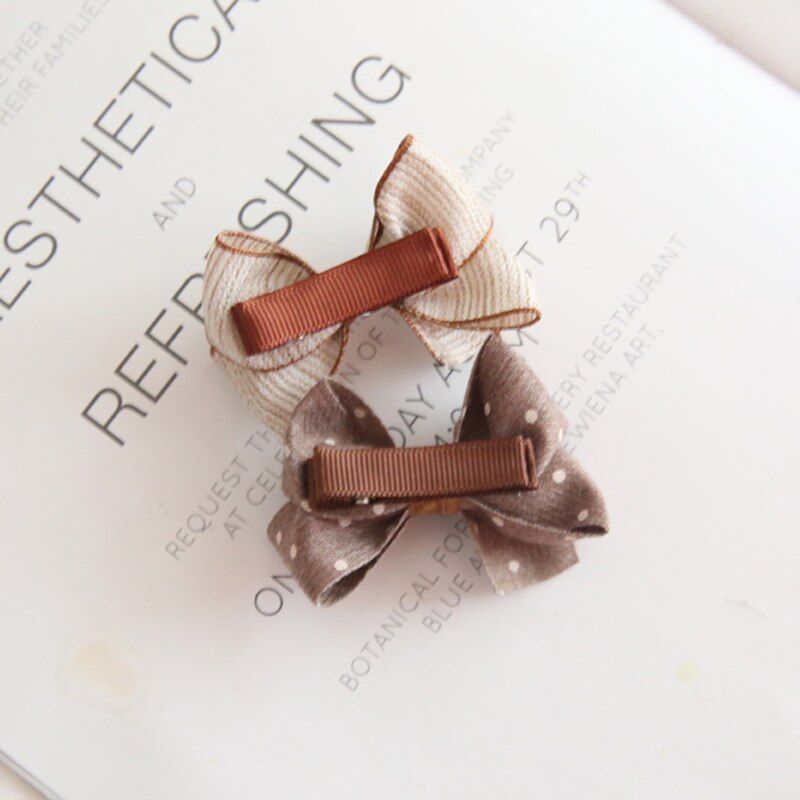 Chic Hair Bow Pins in Neutral Tones