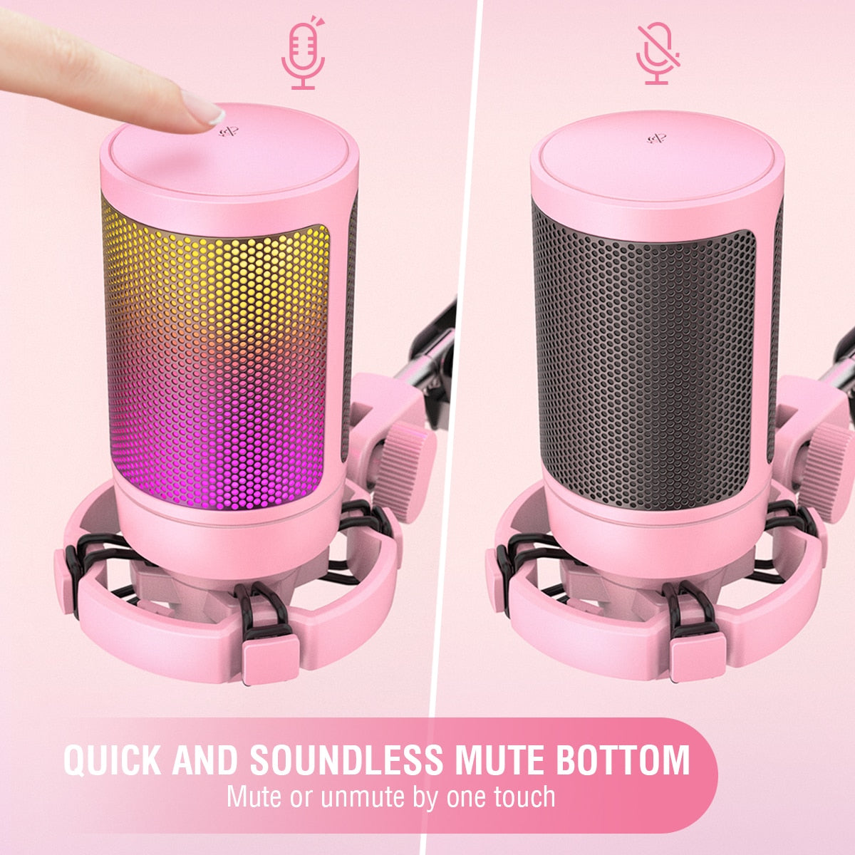 Color-changing USB gaming microphone