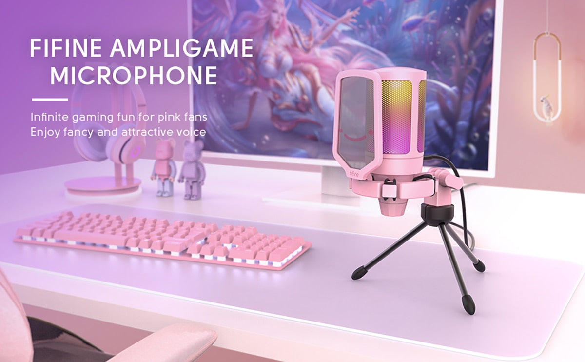 Color-changing USB gaming microphone