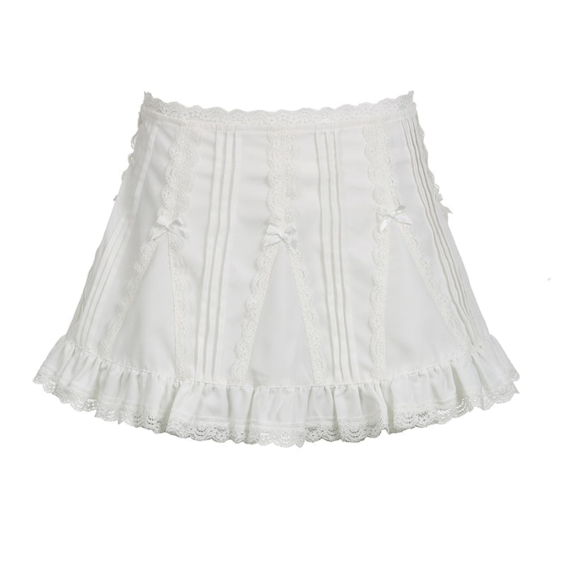 Frilly White Fairycore Mini Skirt