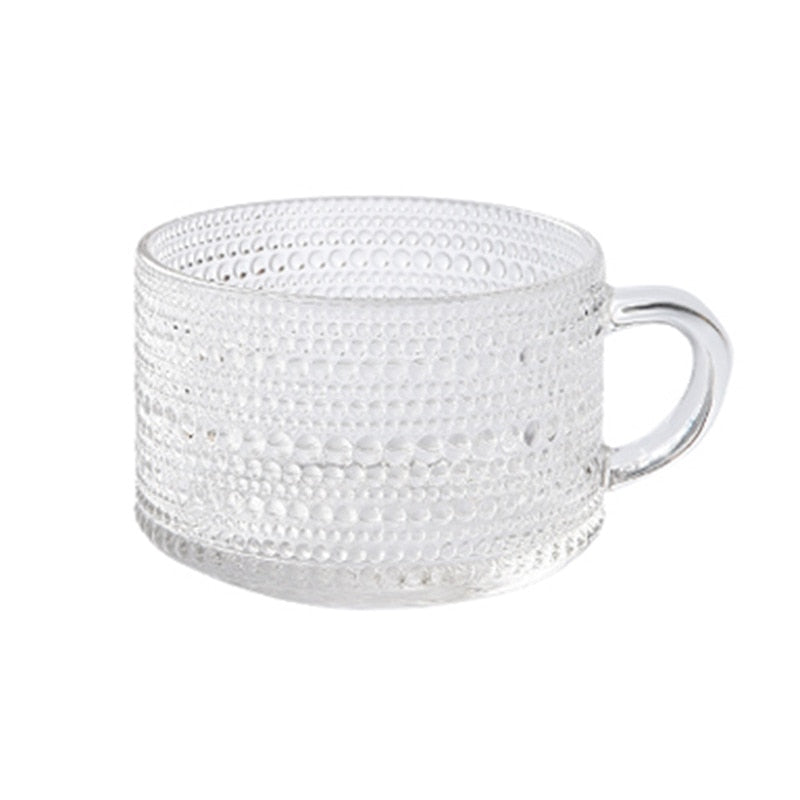 Embossed Glass Coffee Cup Collection