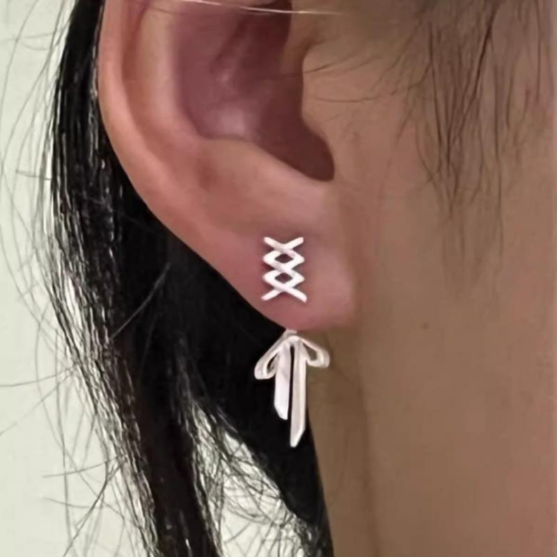Harajuku Bow Stud Earrings - Metal