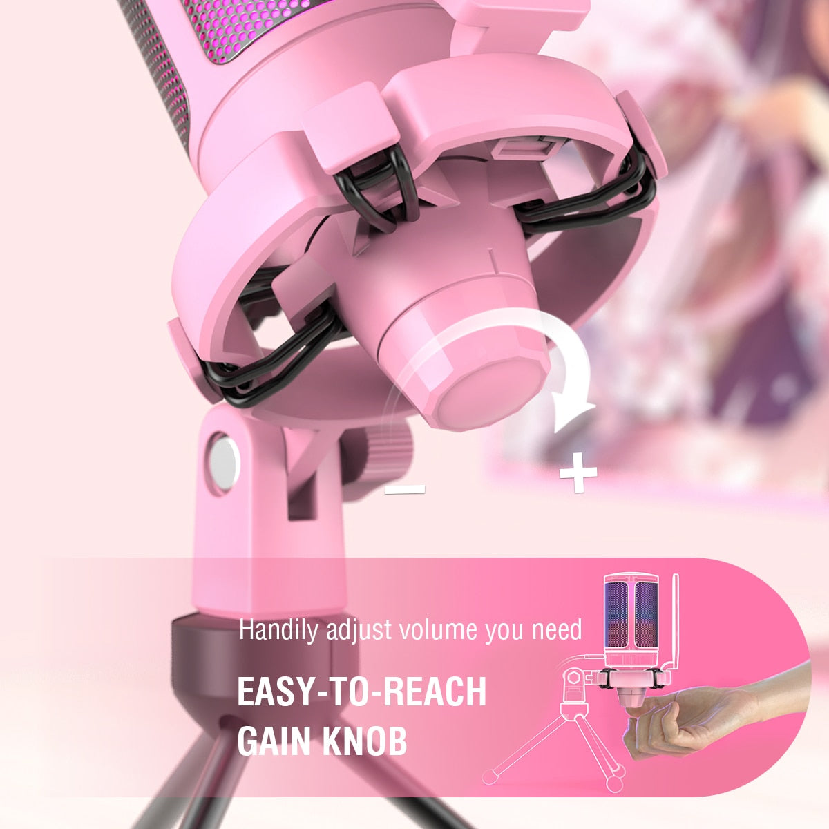 Color-changing USB gaming microphone