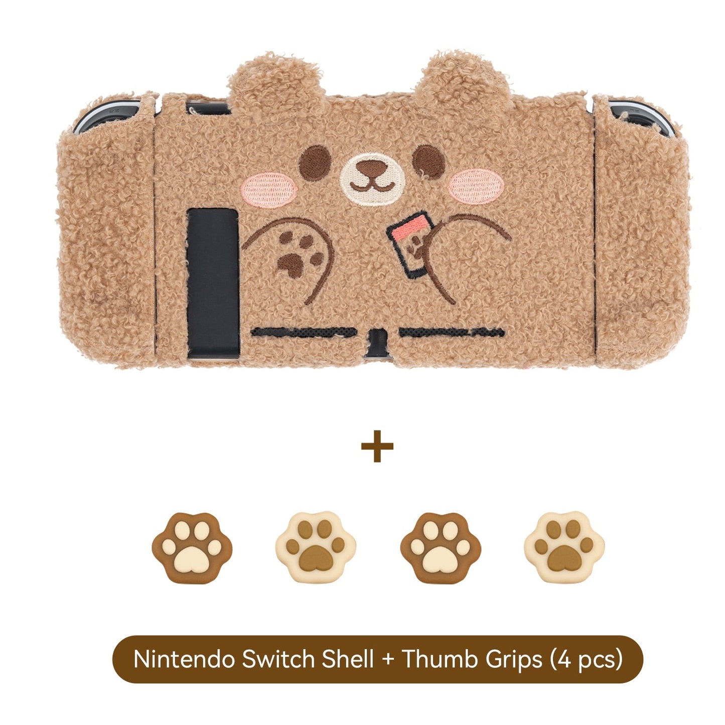 Teddy Bear Plush Switch Case with Optional Grips