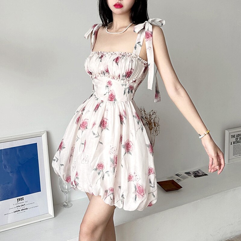 Sassy Floral Mini Dress with Zipper