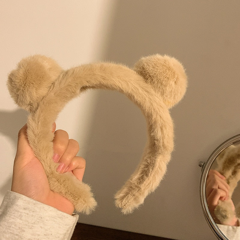 Winter Bear-Eared Stuffed Headband