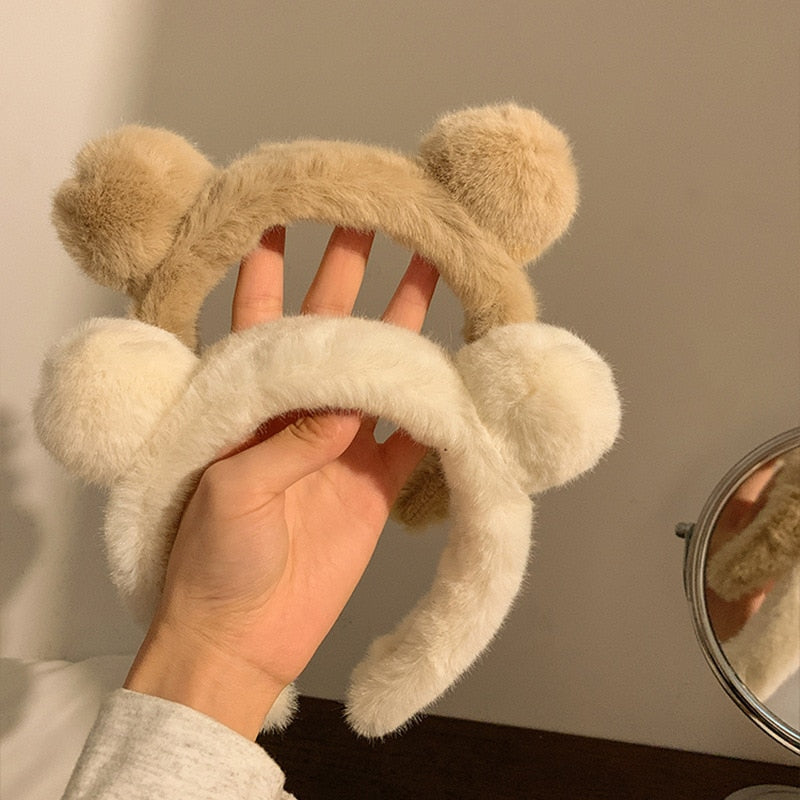 Winter Bear-Eared Stuffed Headband