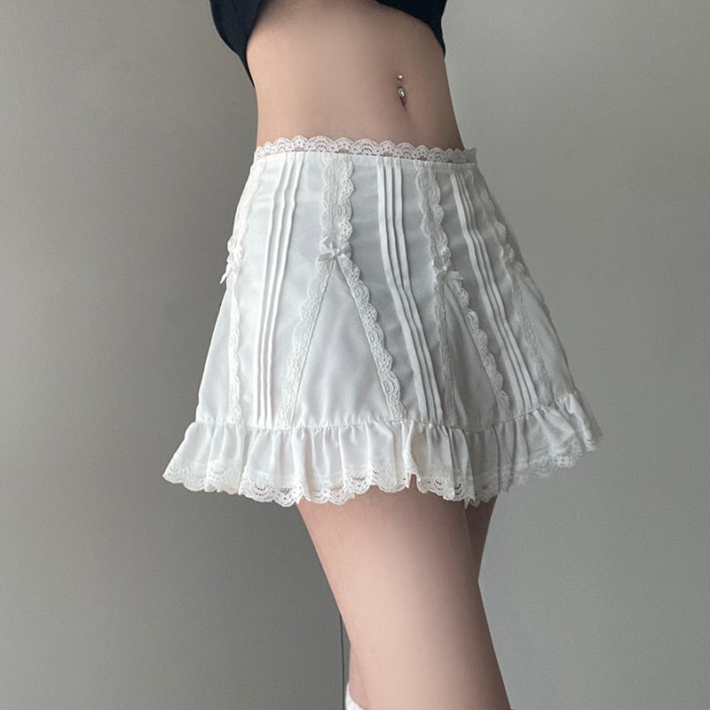 Frilly White Fairycore Mini Skirt