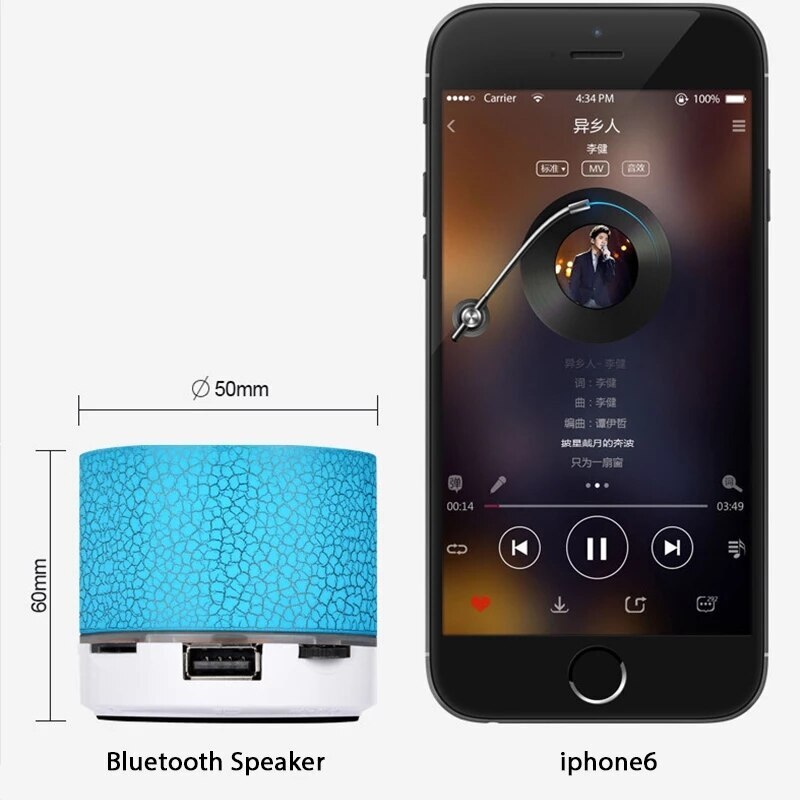 Crack LED Bluetooth Speaker - Portable, Colorful