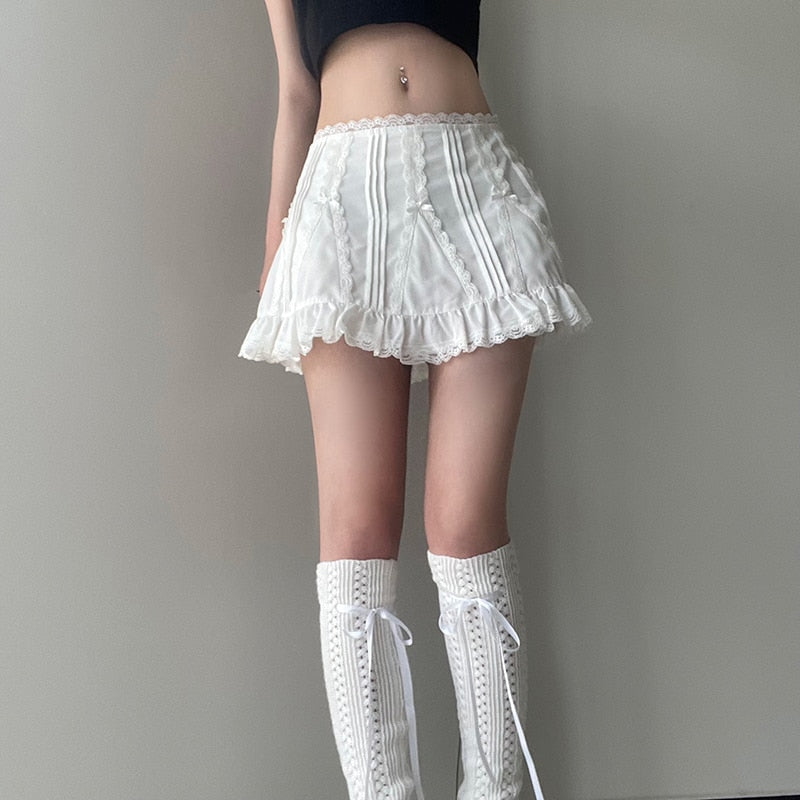Frilly White Fairycore Mini Skirt