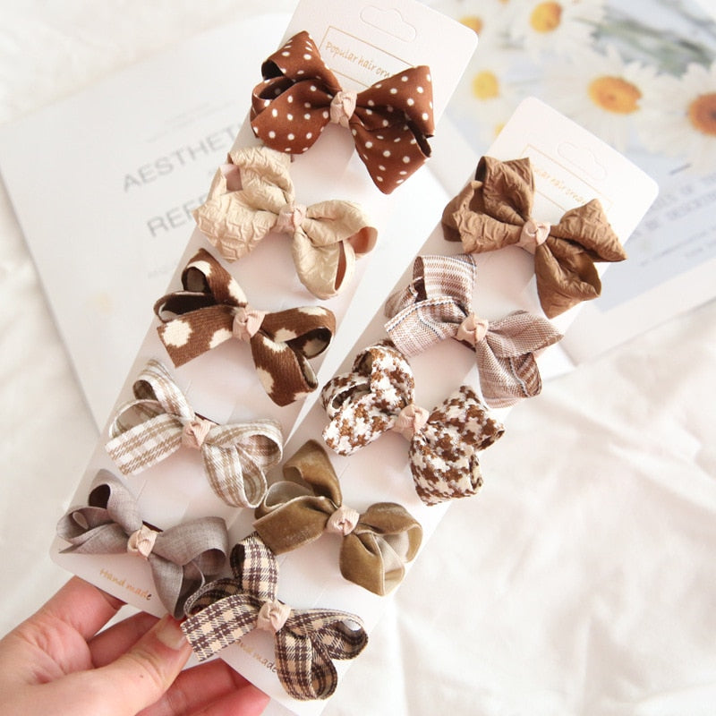 Chic Hair Bow Pins in Neutral Tones