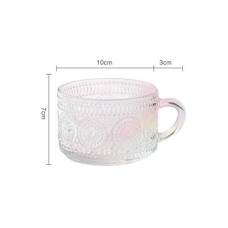 Embossed Glass Coffee Cup Collection