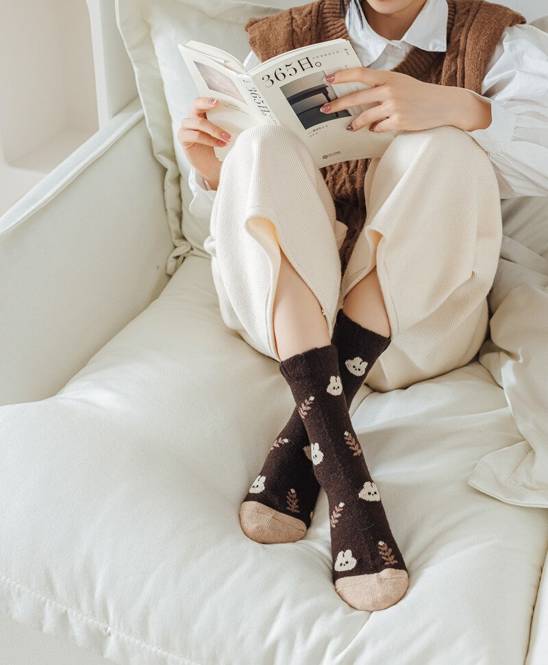 Flowery Fall Socks - Cotton Material