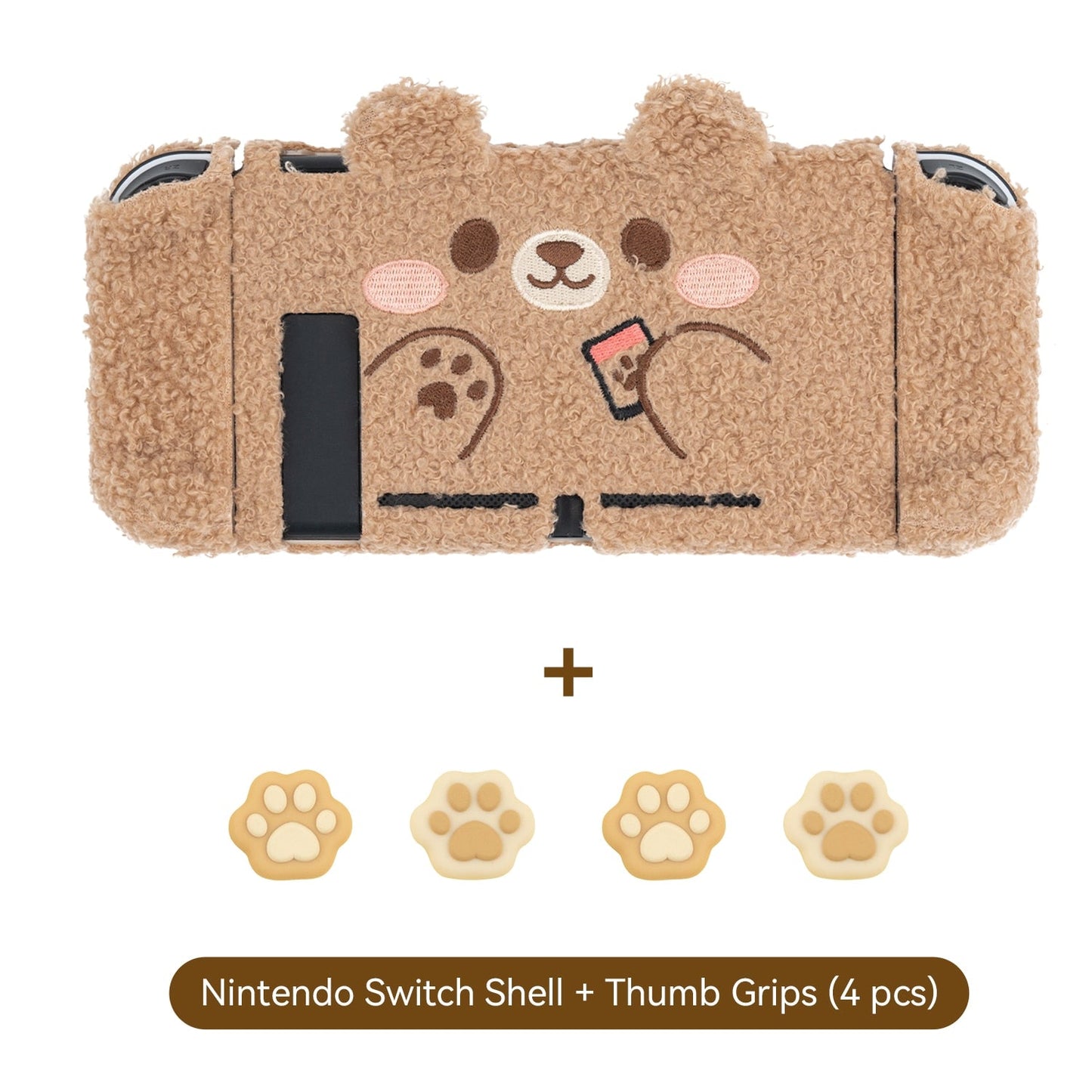 Teddy Bear Plush Switch Case with Optional Grips