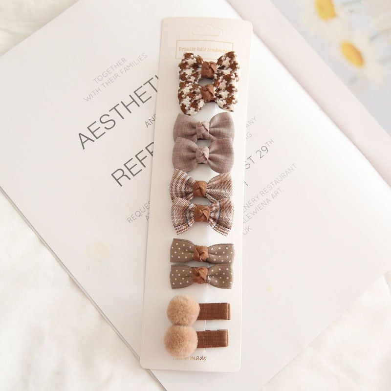 Chic Hair Bow Pins in Neutral Tones